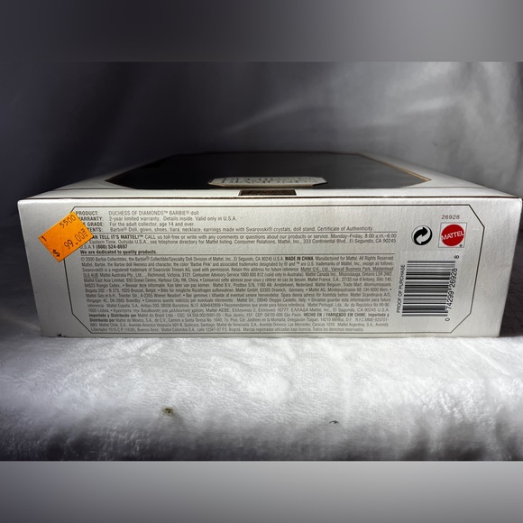 NWT Swarovski Barbie Doll in box with Elegant Design - collectors item - Picture 11 of 11